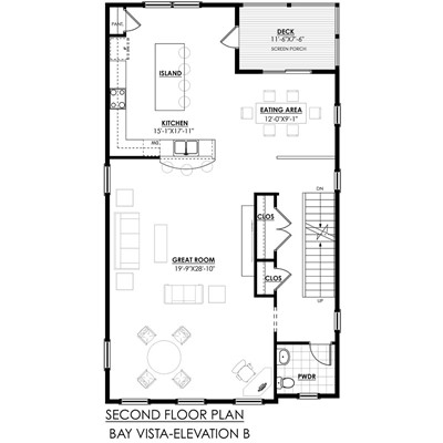 Elevation B - 2nd Floor