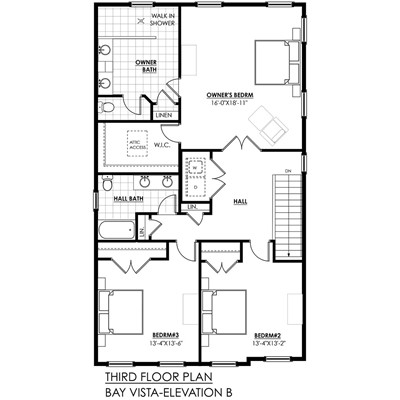 Elevation B - 3rd Floor